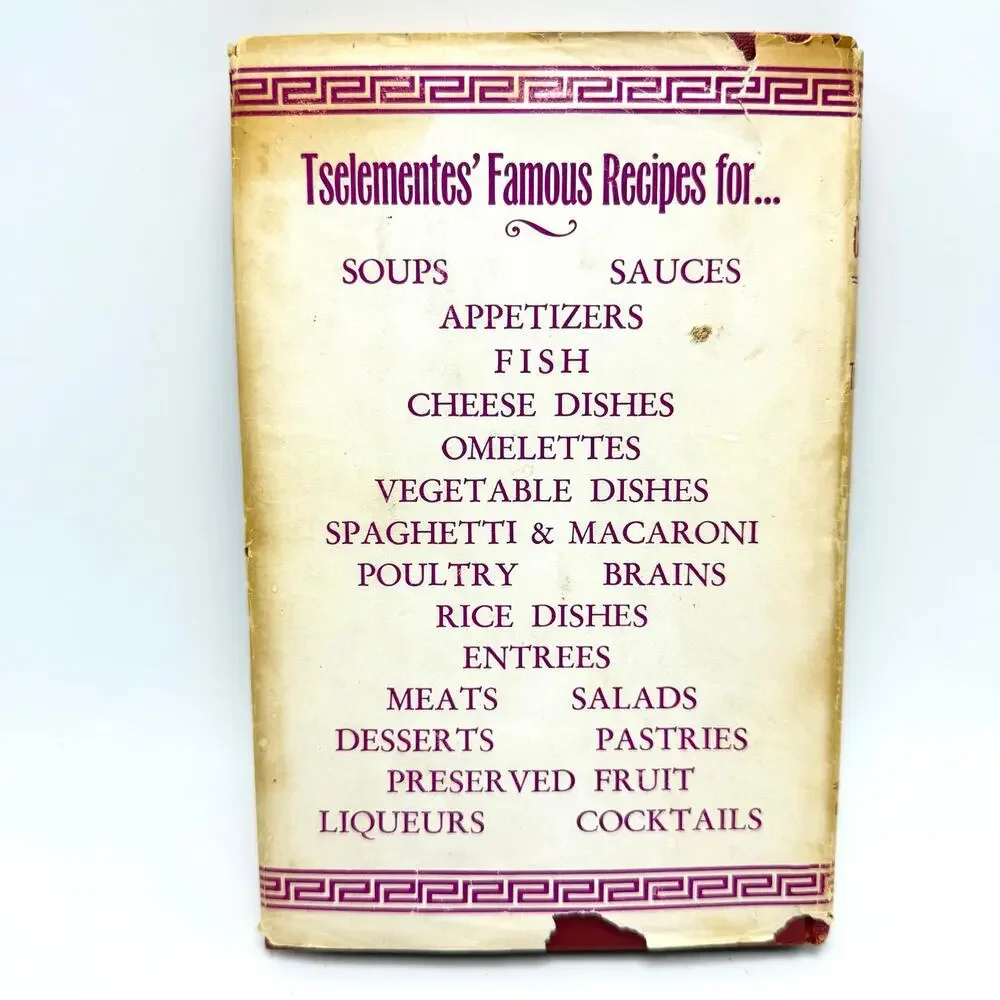 Greek Cookery Nicholas Tselementes 1967 Vintage 60s Cookbook Traditional Recipes